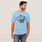 袋クリスマスの休日のデザインのサンタクロース Tシャツ (正面フル)