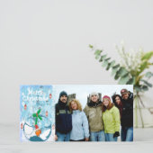 袋詰め魚の雪おもしろい片メリークリスマス シーズンカード (スタンド正面)