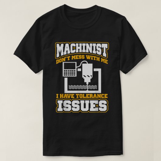 被削者おもしろい機械工 Tシャツ (デザイン正面)