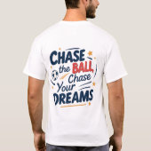 被動感動的男用サッカー引用文 Tシャツ (裏面)