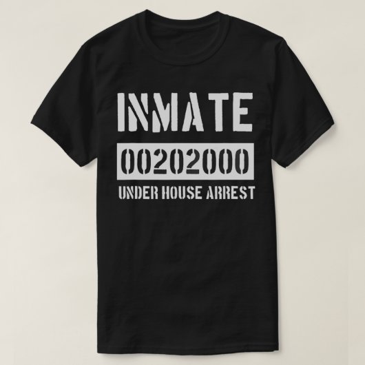 被収容者ハロウィーン2020年刑務所衣装おもしろい Tシャツ (デザイン正面)