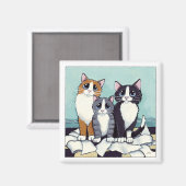 被疑者三名 | Cat Art Magnet マグネット (正面/裏面)
