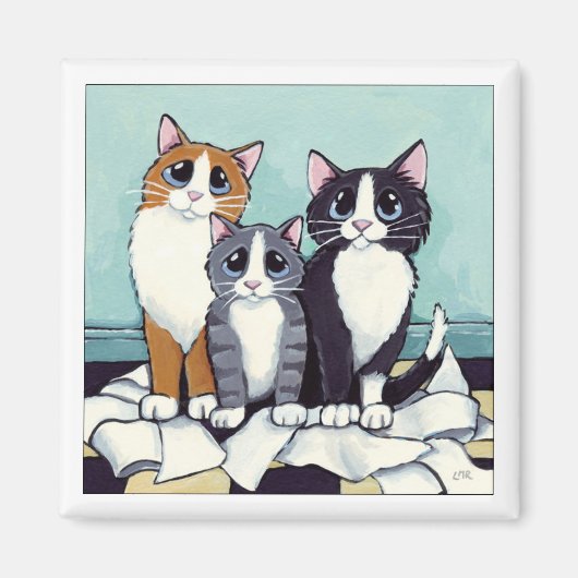被疑者三名 | Cat Art Magnet マグネット (正面)