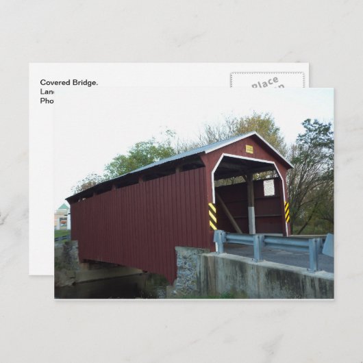 被覆橋。ペンシルベニア州ランカスター郡 ポストカード (正面/裏面)
