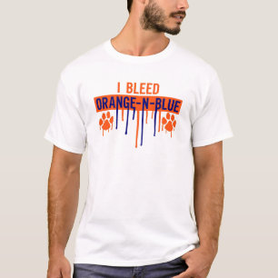 裁ち切りオレンジおよび青 Tシャツ