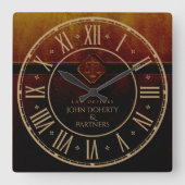 裁はかりで測判ヴィンテージ |法律事務所 スクエア壁時計 (正面)