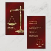 裁はかりで測判金ゴールド |赤い弁護士 名刺 (正面/裏面)