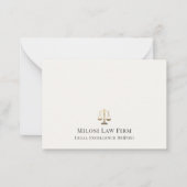 裁シンプルエレガント法はかりで測金ゴールド ノートカード (正面)