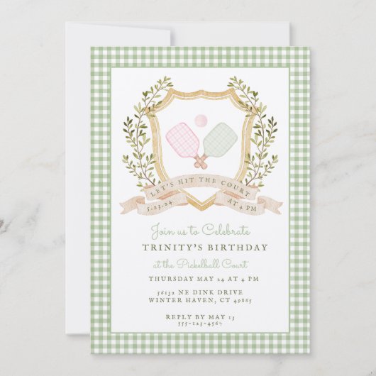 裁判に出よう |ピッ名門私立校風のクボール誕生日 招待状 (正面)