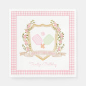 裁判に出よう |ピンク名門私立校風のピックボール スタンダードランチョンナプキン (正面)