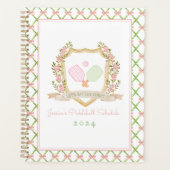 裁判に出よう |ピンク名門私立校風のピックボール プランナー手帳 (正面)