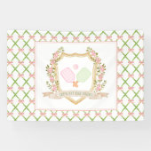 裁判に出よう |ピンク名門私立校風のピックボール 横断幕 (横)