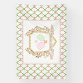 裁判に出よう |ピンク名門私立校風のピックボール 横断幕 (縦)