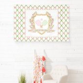 裁判に出よう |ピンク名門私立校風のピックボール 横断幕 (インサイチュ)