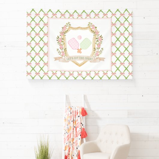 裁判に出よう |ピンク名門私立校風のピックボール 横断幕 (インサイチュ)