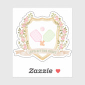 裁判に出よう | 名門私立校風の Pickleball シール (シート)