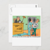 裁判官が長いハンドルの金槌を持っている ポストカード (正面/裏面)