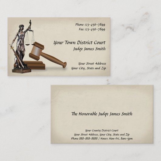 裁判官の名刺 名刺 (正面/裏面)