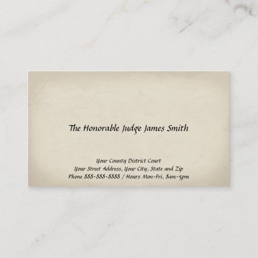 裁判官の名刺 名刺 (裏面)