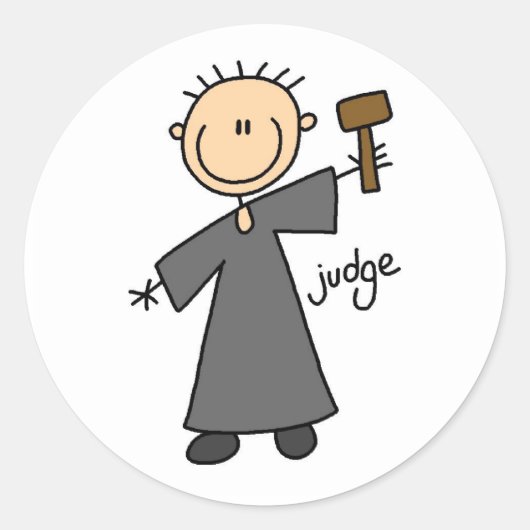 裁判官の棒人間 ラウンドシール (正面)