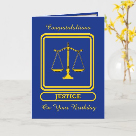 裁判官の誕生日 カード (黄色い花)