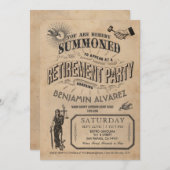 裁判官の退職の招待状-パーティーのヴィンテージのレトロ 招待状 (正面/裏面)