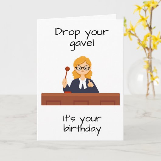 **裁判官**の誕生日カード カード (黄色い花)