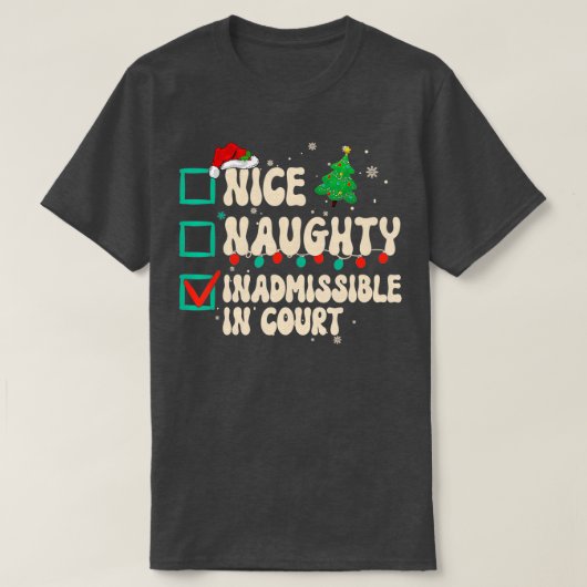 裁判所いけなのクリスマスサンタでナイスインドア Tシャツ (デザイン正面)
