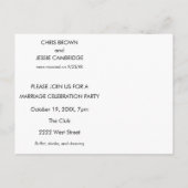 裁判所おもしろいの結婚たった今結婚しました発表 インビテーションポストカード (裏面)