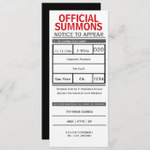 裁判所がノベルティの出頭を結婚求める 招待状 (正面/裏面)