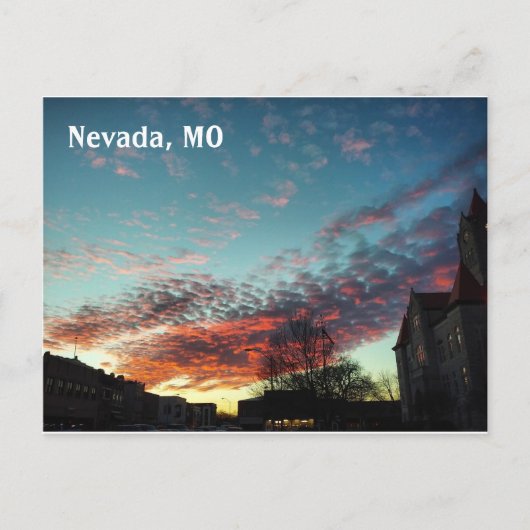 裁判所と日没はがき ポストカード (正面)