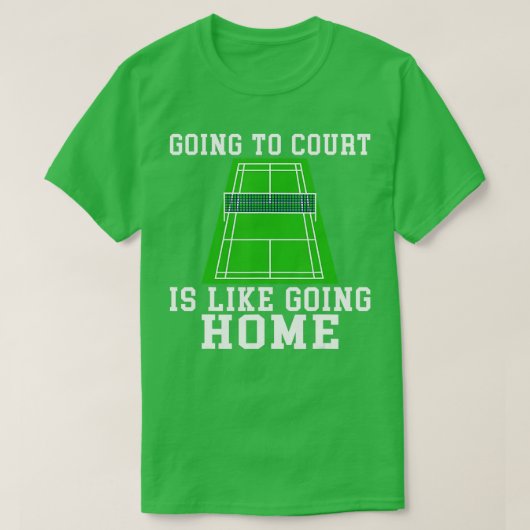 裁判所に行く場合はホームバドミントン Tシャツ (デザイン正面)