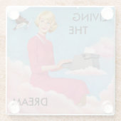 裁判所の報告のレトロのコースター ガラスコースター (裏面)