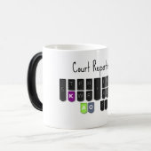 裁判所の報告はクールなStenoのキーボードのマグです モーフィングマグカップ (正面左)