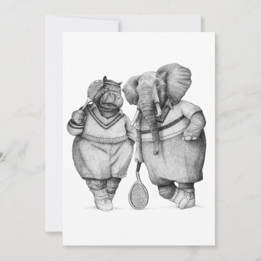 裁判所の紳士 (モノクロ) 招待状 (正面)