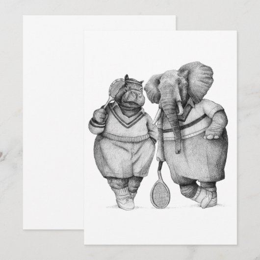 裁判所の紳士 (モノクロ) 招待状 (正面/裏面)