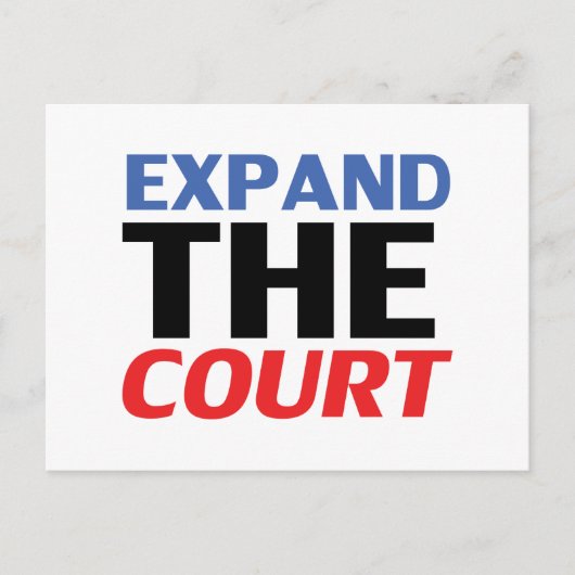 「裁判所を拡大」青白赤黒- ポストカード (正面)