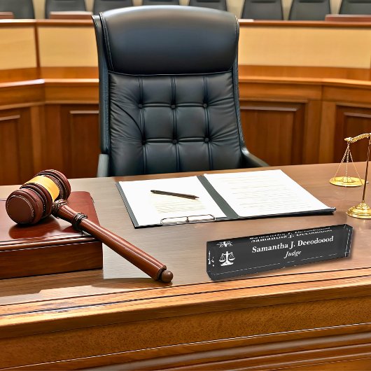 裁判所エレガント裁判官ブラック机用ネームプレート デスクネームプレート