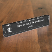 裁判所エレガント裁判官ブラック机用ネームプレート デスクネームプレート (側面)