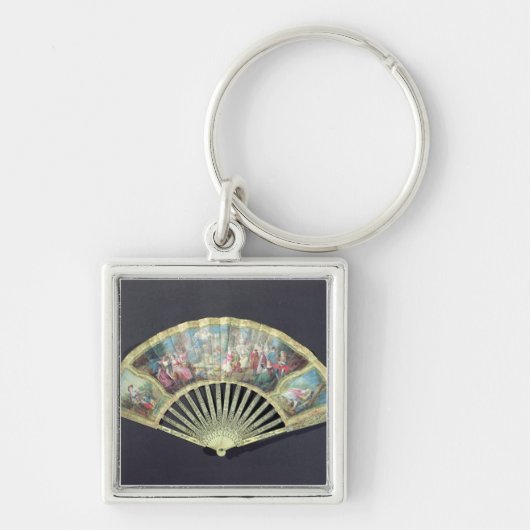 裁判所ファン、フランス語、18世紀(アイボリーおよびw/c キーホルダー (正面)