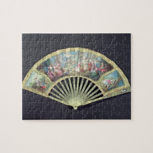 裁判所ファン、フランス語、18世紀(アイボリーおよびw/c ジグソーパズル (横)