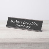 裁判所判事ブラック デスクネームプレート (正面)