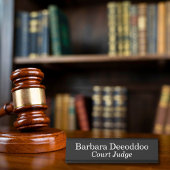 裁判所判事ブラック デスクネームプレート