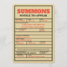 裁判所召喚バチェロレッテ招待状