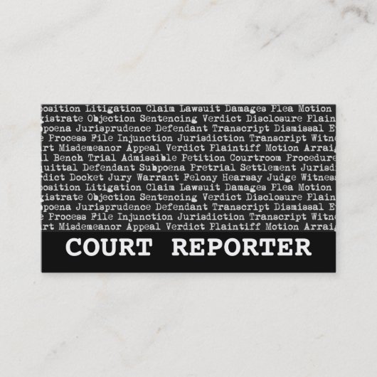 裁判所報告者の法律用語 名刺 (正面)