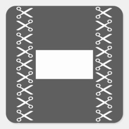 裁断スタイリッシュ鋏の美容師 スクエアシール