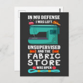 裁縫おもしろい引用文ヤーン織物店ユーモア下水器 ポストカード (正面/裏面)