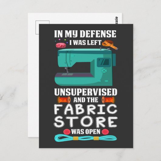 裁縫おもしろい引用文ヤーン織物店ユーモア下水器 ポストカード (正面/裏面)