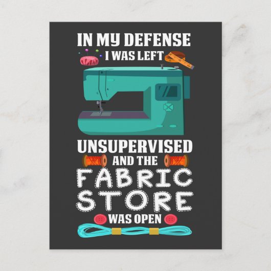 裁縫おもしろい引用文ヤーン織物店ユーモア下水器 ポストカード (正面)