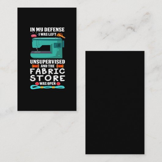 裁縫おもしろい引用文糸織物店ユーモア下水管 名刺 (正面/裏面)